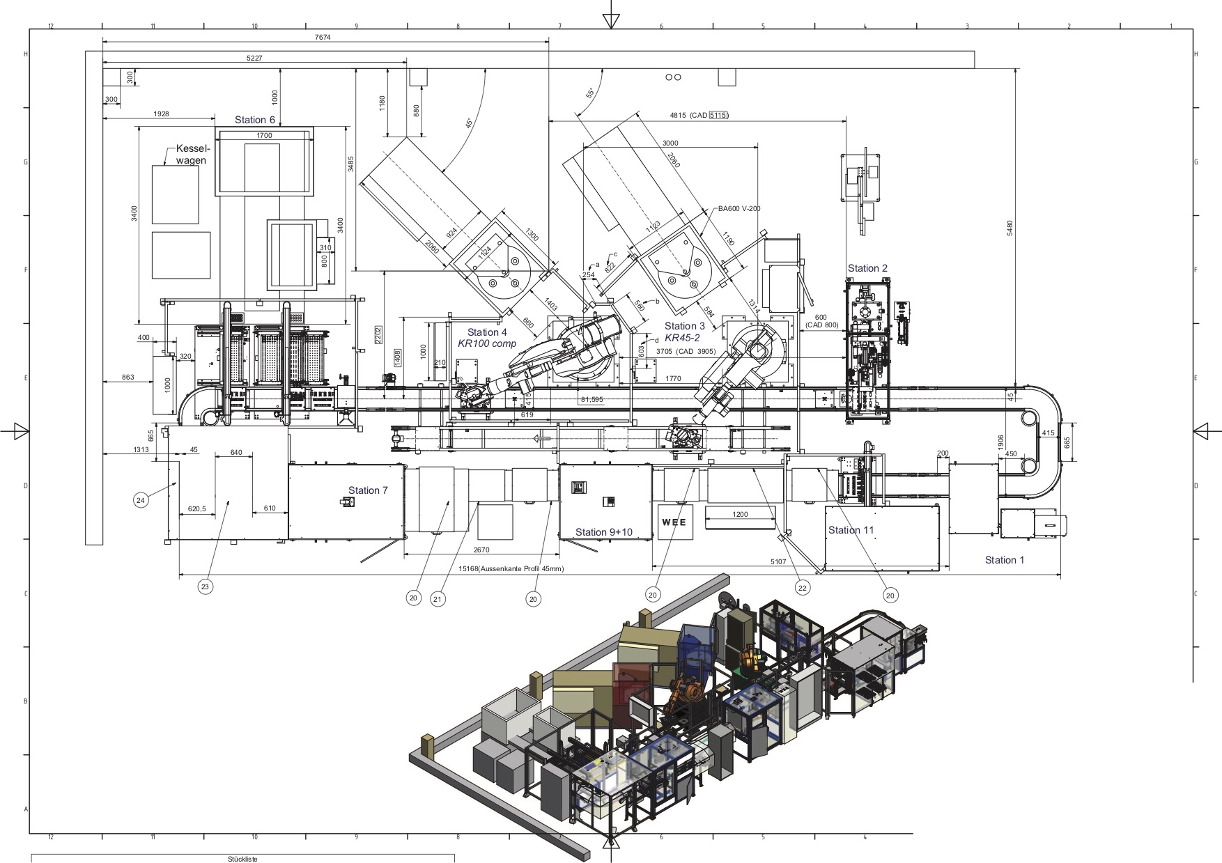 Spezial-Schleifmaschine mit Roboter